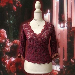 Ann Ferriday sheer Lacey top